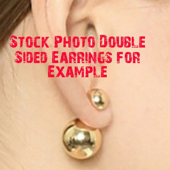 🎀Classic Double Sided Earrings, black🎀 - Picture 4 of 4